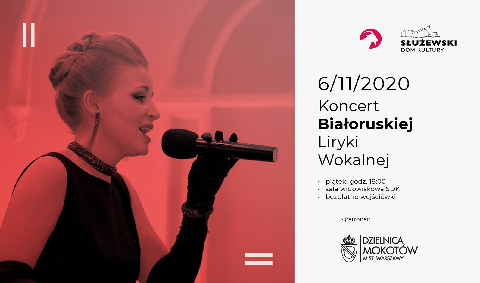 BANER GRAFICZNY KONCERT LIRYKI BIALORUSKIEJ. NA zdjęciu Ttiana Trojanowska.