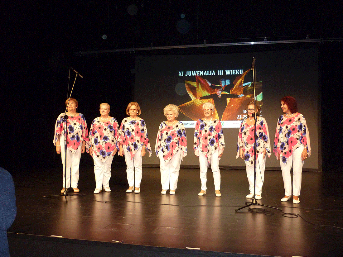 Zdjęcie promocyjne zespołu Służewianki podczas koncertu na scenie.