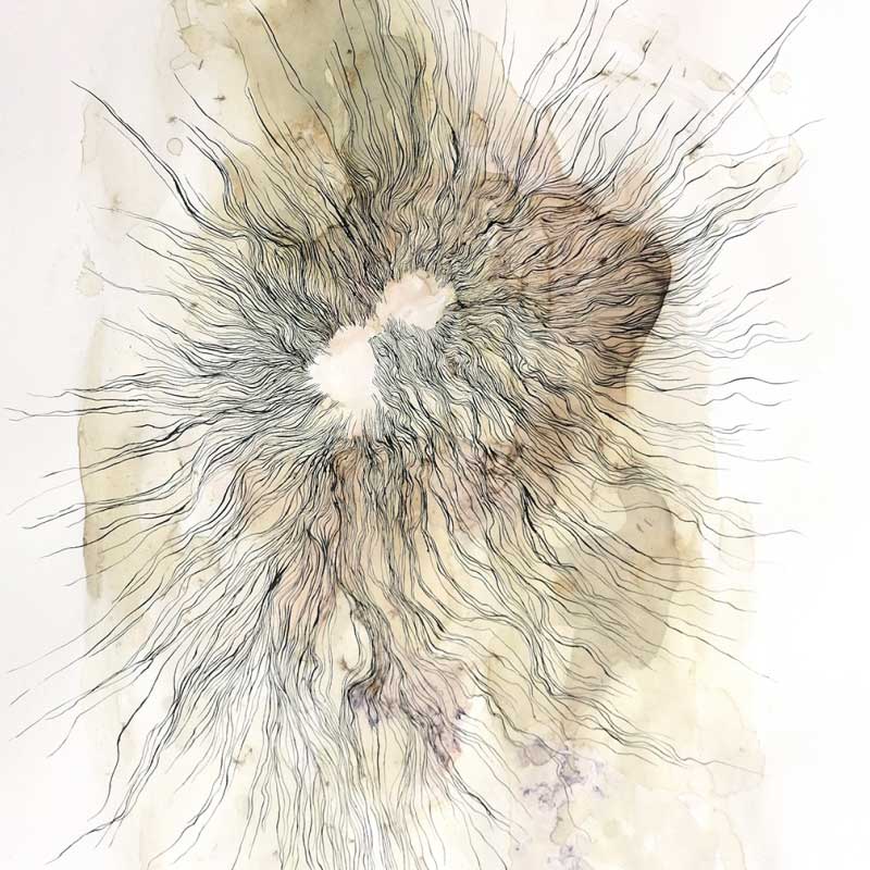Abstrakcyjna praca Magdaleny Salome, pt. Two, 100x70cm, 2021
