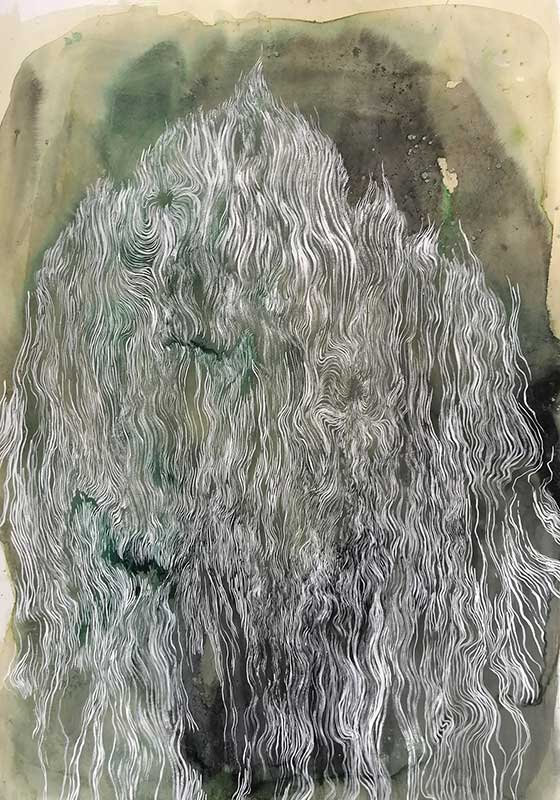 Abstrakcyjna praca Magdaleny Salome  pt. The Voice, 100x70cm, 2021