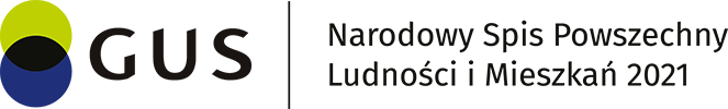 Narodowy Spis Powszechny 2021  – logo w wersji polskiej pełne; link prowadzi do strony https://spis.gov.pl/