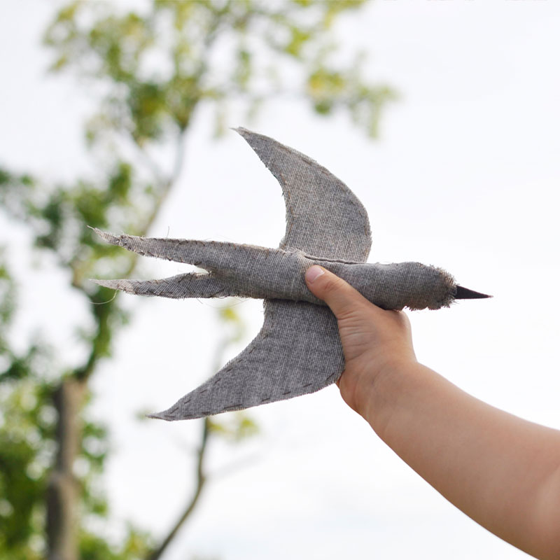 Zdjęcie dziewczynki trzymającej użytą jaskółkę. Fot. Dominika Dzieniszewska