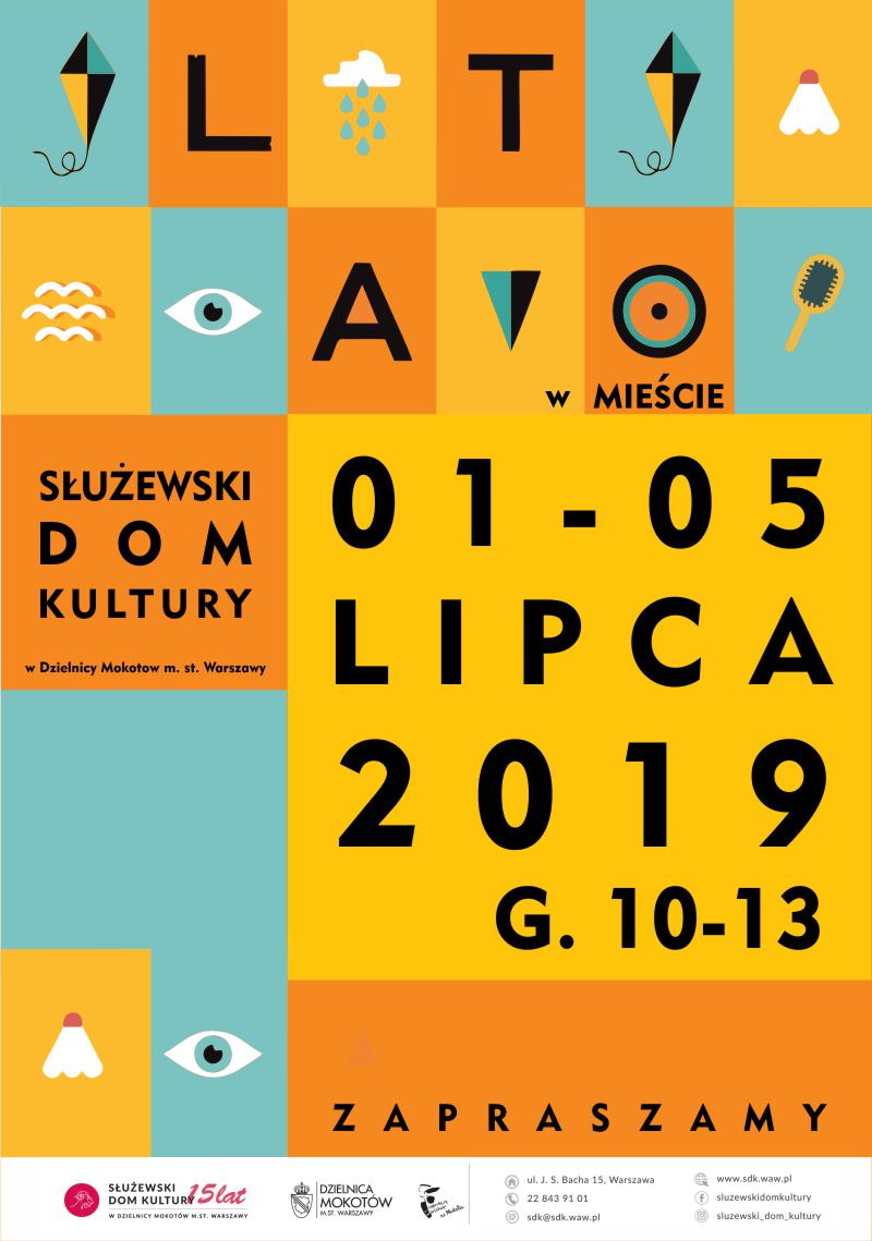 Plakat zapowiadający warsztaty Lato w mieście 2019. 