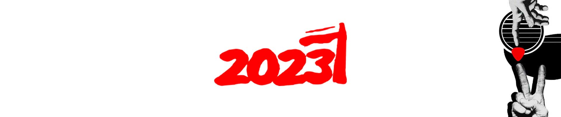 Grafika: na tle strun gitary dwie dłonie, w tym jedna w geście "victorii" dotykają się przez piórko do gitary. Po lewej stronie od dłoni, stylizowana na logo "Solidarności", data 2022